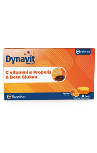 Dynavit Herbal C Vitamini - Propolis ve Beta Glukan İçerikli 16'lı Pastil